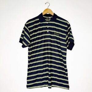 Titleist Men's Navy Striped Polo Shirt Size Large